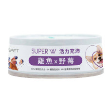 SUPER小白主食罐80克【雞魚*野莓】(6入)(狗主食罐頭)