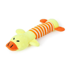 長條啾啾玩具 黃色小鴨(24x4.5公分)(貓玩具) (狗玩具)