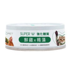 SUPER小白主食罐80克【鮮雞*褐藻】(1入)(貓主食罐頭)
