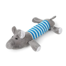 長條啾啾玩具 藍色大象(24x4.5公分)(貓玩具) (狗玩具)