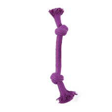 彩虹結繩犬用玩具 紫 M 雙結款(27x1.6公分)(狗玩具)