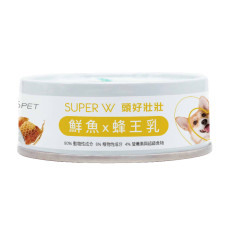 SUPER小白主食罐80克【鮮魚*蜂王乳】(6入)(狗主食罐頭)
