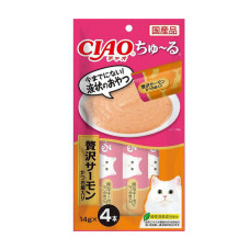 啾嚕肉泥(14克x4入)【奢華鮭魚柴魚片】(貓零食)