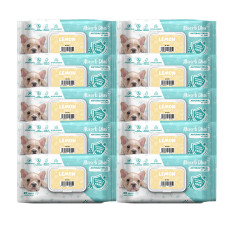 【10入 $990】寵物抗菌濕紙巾 80入 (檸檬香)