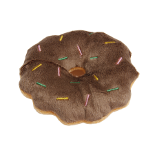 絨毛啾啾玩具 甜甜圈(咖啡色)(11x10公分)(貓玩具) (狗玩具)
