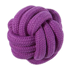 彩虹結繩犬用玩具 紫 M 拼球款(8x8公分)(狗玩具)