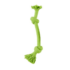 彩虹結繩犬用玩具 綠 M 雙結款(27x1.6公分)(狗玩具)