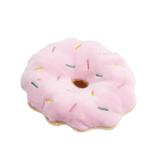 絨毛啾啾玩具 甜甜圈(粉色)(11x10公分)(貓玩具) (狗玩具)