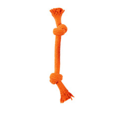 彩虹結繩犬用玩具 橘 M 雙結款(27x1.6公分)(狗玩具)