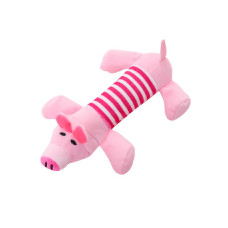 長條啾啾玩具 粉色豬豬(24x4.5公分)(貓玩具)(狗玩具)