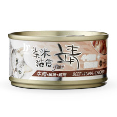 貓罐80克【鮪魚+雞肉+牛肉】(24入)(貓副食罐)(整箱罐罐)