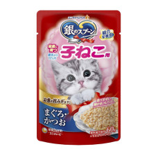 銀湯匙餐包60克【鮪魚+鰹魚(幼貓)】(12入)(貓副食餐包)