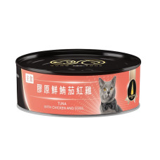 PET FOOD 貓罐80公克【膠原鮮鮪茄紅雞】(6入)(貓主食罐頭)