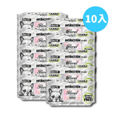 【10入 $990】寵物抗菌濕紙巾 80入 (花香)