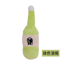酒瓶絨毛玩具 草綠色(17x7公分)(貓玩具) (狗玩具)