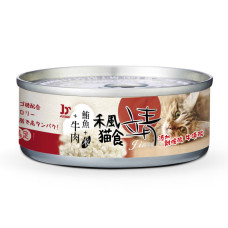 特級禾風貓罐80克【鮪魚+牛肉】(6入)(貓副食罐)