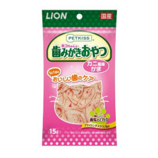 LION獅王 親親潔牙護理貓零食 蟹肉絲15克(貓零食)