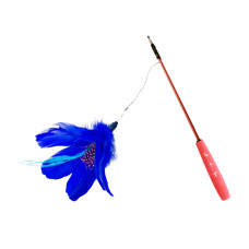 花朵系列 伸縮釣竿逗貓棒#02藍色(12.7公分+22.5公分+10公分)
