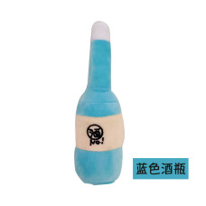 酒瓶絨毛玩具 天藍色(17x7公分)(貓玩具) (狗玩具)