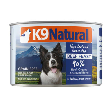 K9 Natural 鮮燉生肉主食狗罐170克 無穀牛 6入 狗主食罐