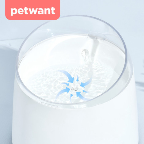 PETWANT 24H渦流循環過濾 智慧防空燒 寵物飲水機活水機1.5L(白) W2-N + 專用濾心1盒2入,FB_涼夏用品AD,FB_涼墊飲水機專區